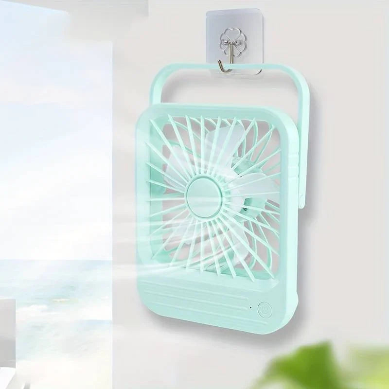 Quiet Hanging Desk Fan – Mini USB Rechargeable Portable Cooling Fan
